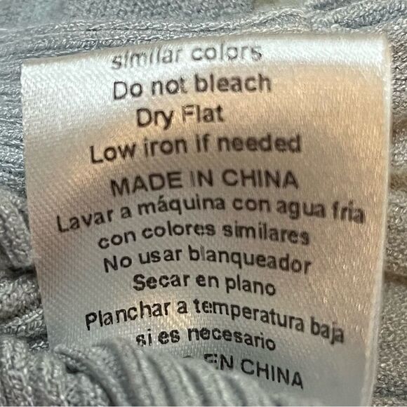 Robertson + Rodeo cropped puff sleeve grey gray sweater ribbed neck size Small - Picture 12 of 13